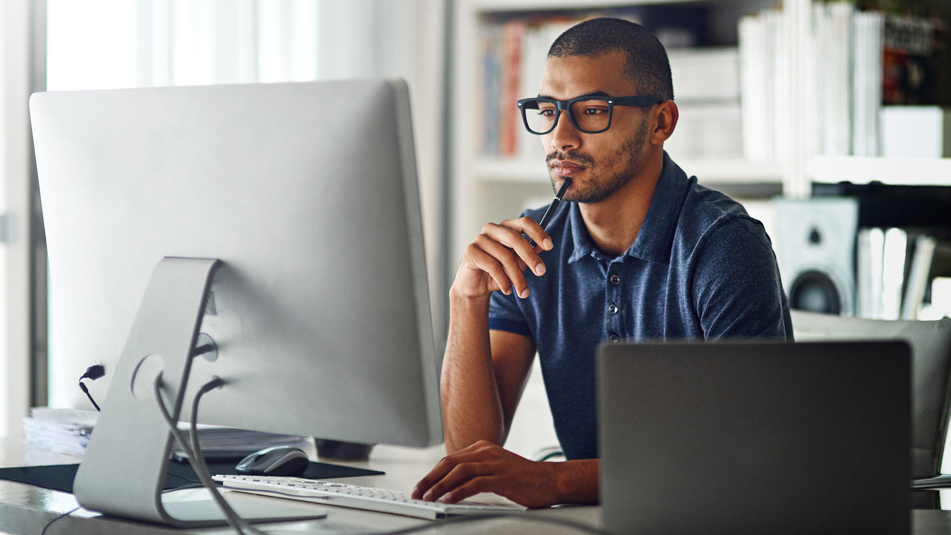 A person using a computer